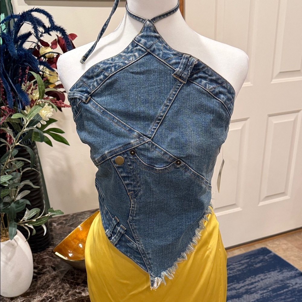 Denim Halter Top - Picture 5 of 9